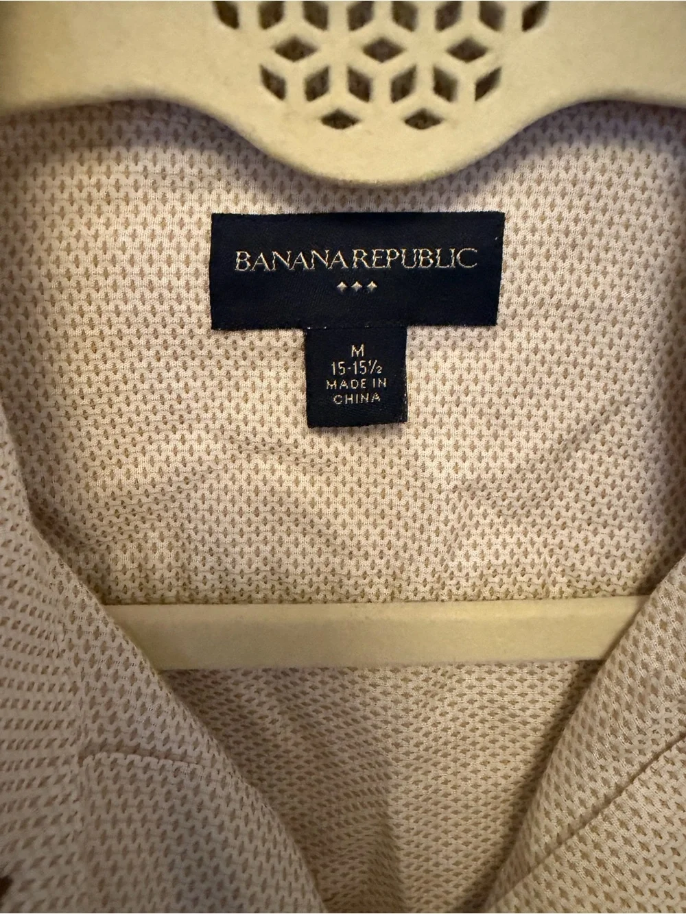 Banana Republic Men Beige Long Sleeves Casual Button Down Shirt Medium Cotton